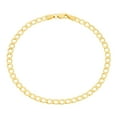 thumbnail image 1 of Nuragold 10k Real Yellow Gold Cuban Curb Link 3.5mm Chain Bracelet or Anklet (7"-9") Italian Jewelry for Men & Women, 1 of 11