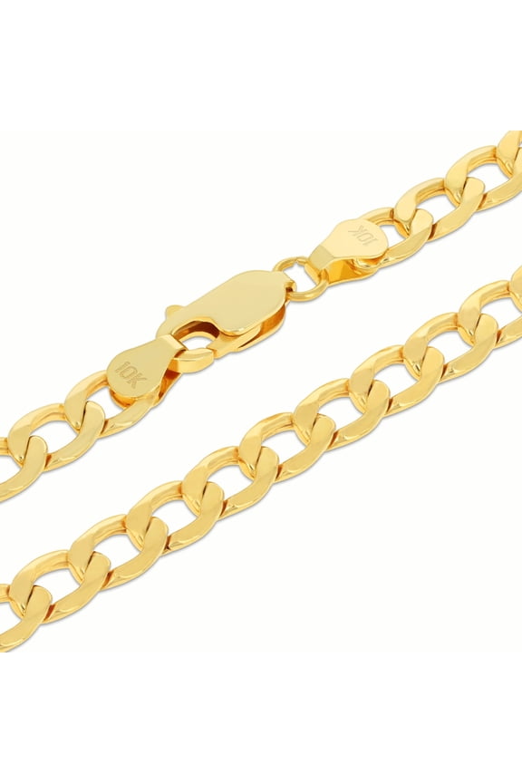 10k Real Yellow Gold Cuban Curb Link 5.5mm Chain Necklace (16"-30") Italian Jewelry for Men & Women
