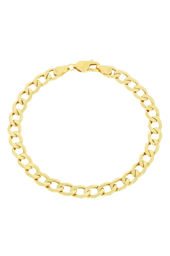 10k Real Yellow Gold Cuban Curb Link 6mm Chain Bracelet (7"-9") Italian Jewelry for Men & Women
