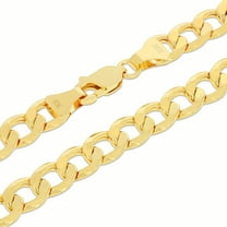 Nuragold 10k Real Yellow Gold Cuban Curb Link 7.5mm Chain Necklace (20"-30") Italian Jewelry for Men