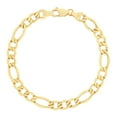 thumbnail image 1 of Nuragold 10k Real Yellow Gold Figaro Link 8mm Chain Bracelet (7"-9") Italian Jewelry for Men & Women, 1 of 9