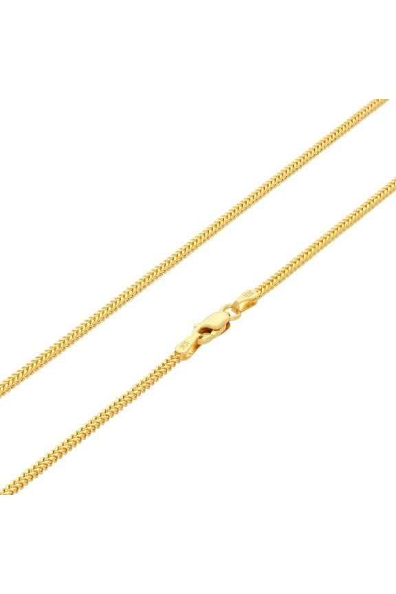10k Real Yellow Gold Franco Square 1.5mm Box Chain Wheat Chain Necklace (16"-30") Dainty Italian Jewelry for Men & Women