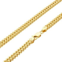 Nuragold 10k Real Yellow Gold Franco Square 4mm Box Chain Wheat Chain Necklace (18"-30") Italian Jewelry for Men