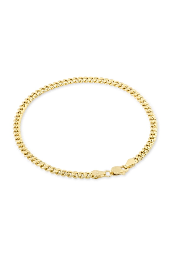 10k Real Yellow Gold Miami Cuban Link 4mm Chain Bracelet (7"-9") Italian Jewelry for Men & Women