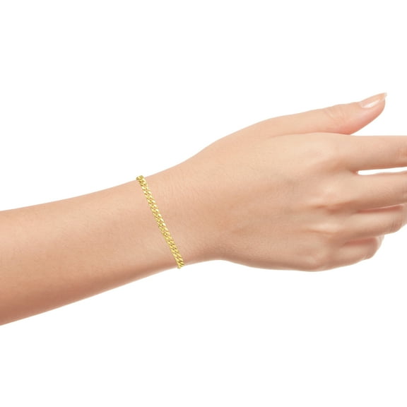 Nuragold 10k Real Yellow Gold Miami Cuban Link 5mm Chain Bracelet (7"-9") Italian Jewelry for Men & Women