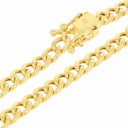 NURAGOLD 10k Real Yellow Gold Miami Cuban Link 5mm Chain Necklace (16"-30") Italian Jewelry for Men & Women