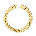 thumbnail image 1 of Nuragold 10k Real Yellow Gold Miami Cuban Link 9mm Chain Bracelet (7"-9") Italian Jewelry for Men, 1 of 11