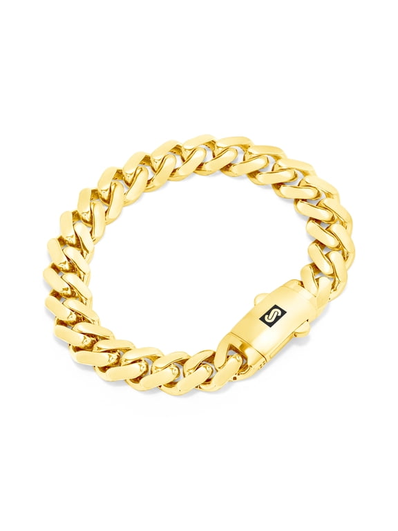 10k Real Yellow Gold Royal Monaco 11mm Miami Cuban Link Bracelet (7"-9") Italian Jewelry for Men & Women