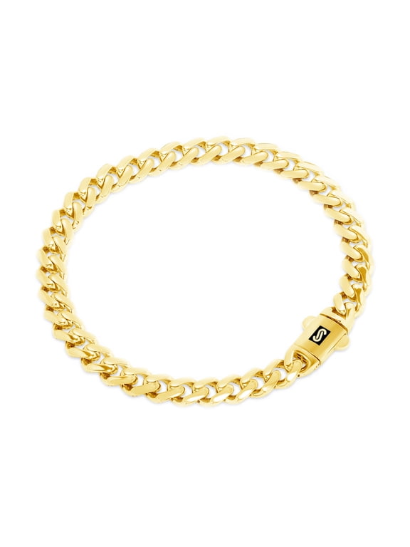 10k Real Yellow Gold Royal Monaco 5mm Miami Cuban Link Bracelet (6"-9") Italian Jewelry for Men & Women