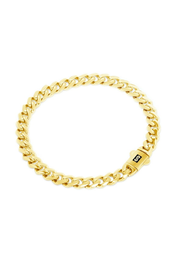 10k Real Yellow Gold Royal Monaco 6mm Miami Cuban Link Bracelet (6"-9") Italian Jewelry for Men & Women