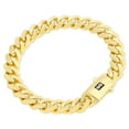 thumbnail image 1 of Nuragold 10k Real Yellow Gold Royal Monaco 9mm Miami Cuban Link Bracelet (6"-9") Italian Jewelry for Men & Women, 1 of 12