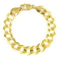 thumbnail image 1 of Nuragold 10k Real Yellow Gold Solid Cuban Curb Link 12.5mm Chain Bracelet (7.5"-9") Italian Jewelry for Men, 1 of 9