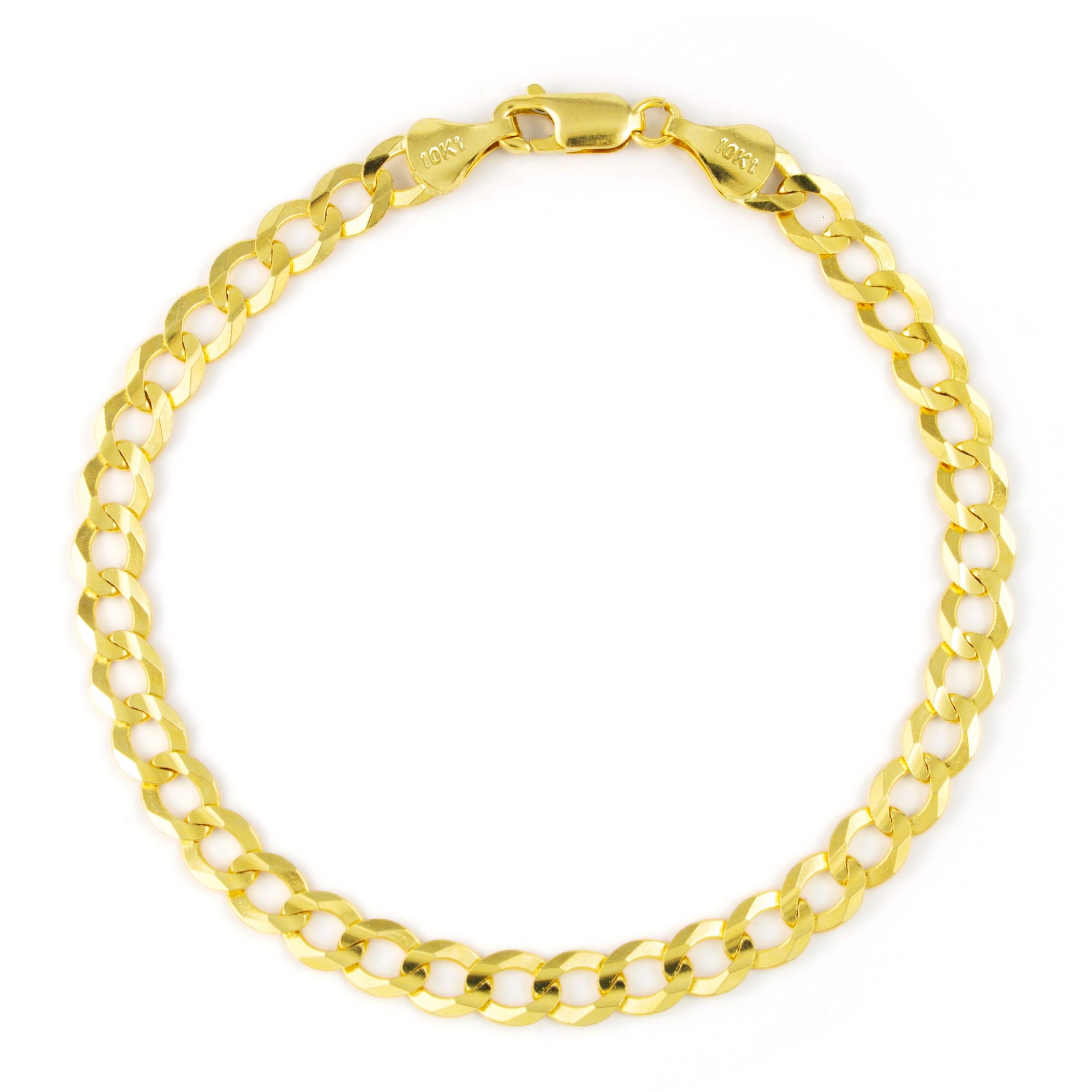 Nuragold 10k Real Yellow Gold Solid Cuban Curb Link 6mm Chain Bracelet (7"-9") Italian Jewelry for Men & Women