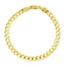 Nuragold 10k Real Yellow Gold Solid Cuban Curb Link 6mm Chain Bracelet (7"-9") Italian Jewelry for Men & Women