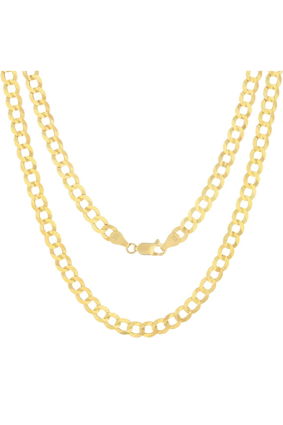 10k Real Yellow Gold Solid Cuban Curb Link 6mm Chain Necklace (16"-30") Italian Jewelry for Men