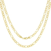 Nuragold 10k Real Yellow Gold Solid Figaro Link 5.5mm Chain Necklace (16"-30") Italian Jewelry for Men & Women