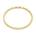 thumbnail image 1 of Nuragold 10k Real Yellow Gold Solid Franco Diamond Cut 2.5mm Spiga Wheat Chain Bracelet (7"-9") Italian Jewelry for Men & Women, 1 of 3