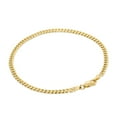 thumbnail image 1 of Nuragold 10k Real Yellow Gold Solid Miami Cuban Link 3.5mm Chain Bracelet (7"-9") Italian Jewelry for Men & Women, 1 of 16