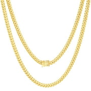 NURAGOLD 10k Real Yellow Gold Solid Miami Cuban Link 5mm Chain Necklace (16"-30") Italian Jewelry for Men