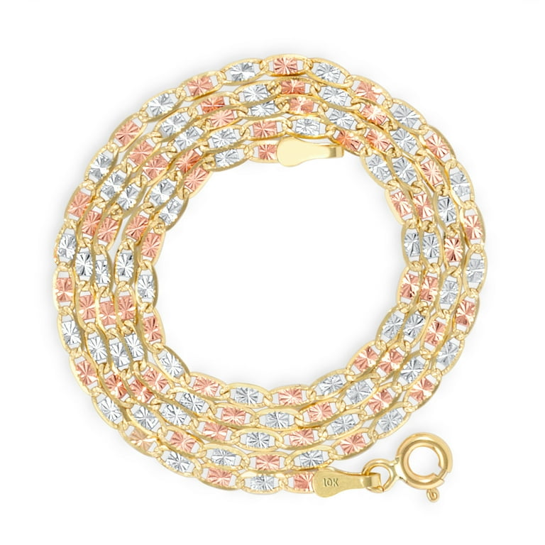 Tri color cheap gold valentino chain