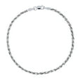 thumbnail image 1 of Nuragold 10k White Gold 2.5mm Rope Chain Diamond Cut Bracelet or Anklet (7"-9") Italian Jewelry for Men & Women, 1 of 8