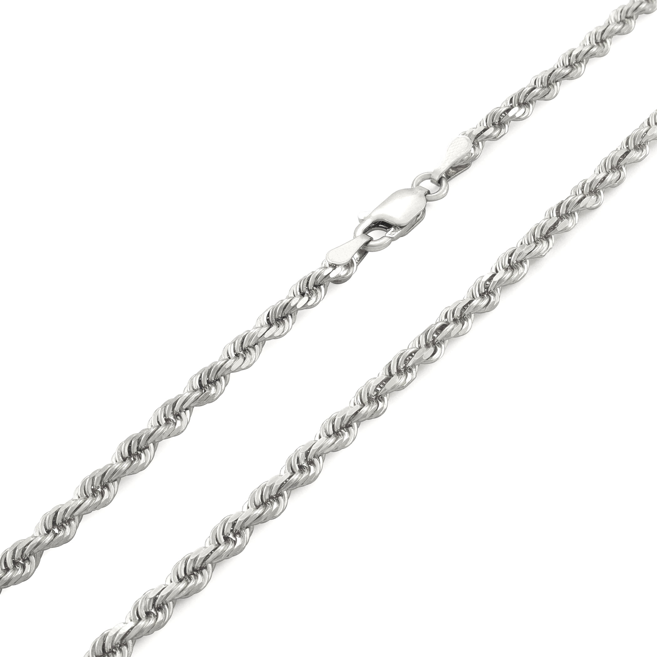 14k White Gold Wheat Palm Franco Chain with Lobster Lock | LoveBling