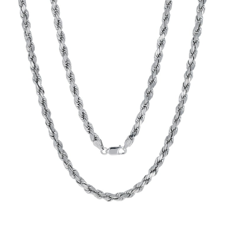 10k white gold 4mm rope chain – C3jewelry