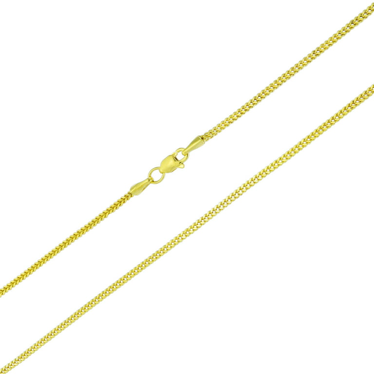 Solid 10K White Gold Franco Chain 1.75mm, White Gold Chain, Genuine White  Gold Box Chain