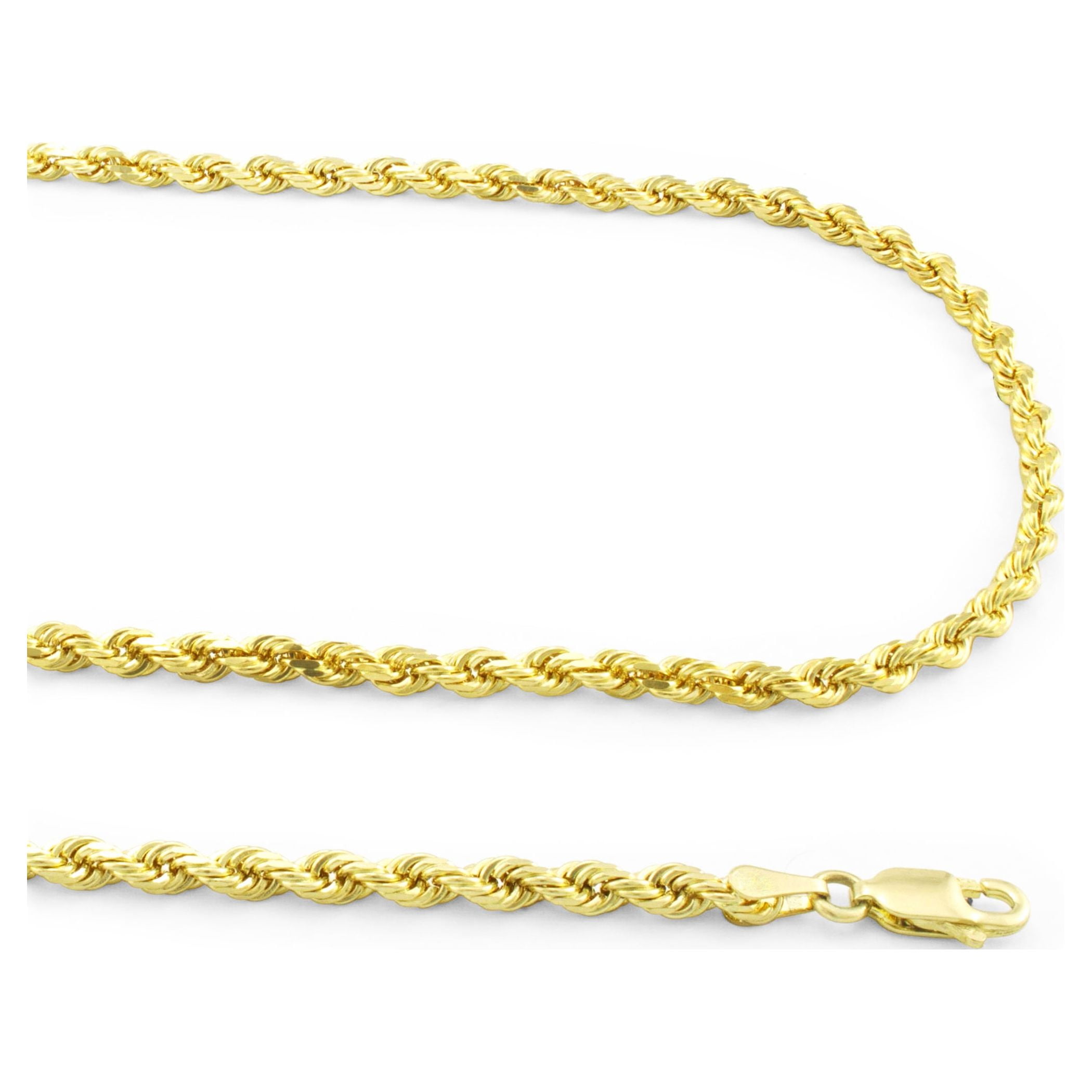 Nuragold 10k Yellow Gold 2 5mm Rope Chain Diamond Cut Necklace Mens nuragold-10k-yellow-gold-2-5mm-rope-chain-diamond-cut-necklace-mens