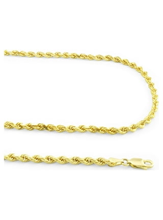 Nuragold 10k Yellow Gold 5mm Rope Chain Diamond Cut Necklace, Mens Womens  Jewelry 16 - 30