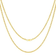 Nuragold 10k Yellow Gold 2.5mm Rope Chain Diamond Cut Necklace, Mens Womens Jewelry 16" - 30"