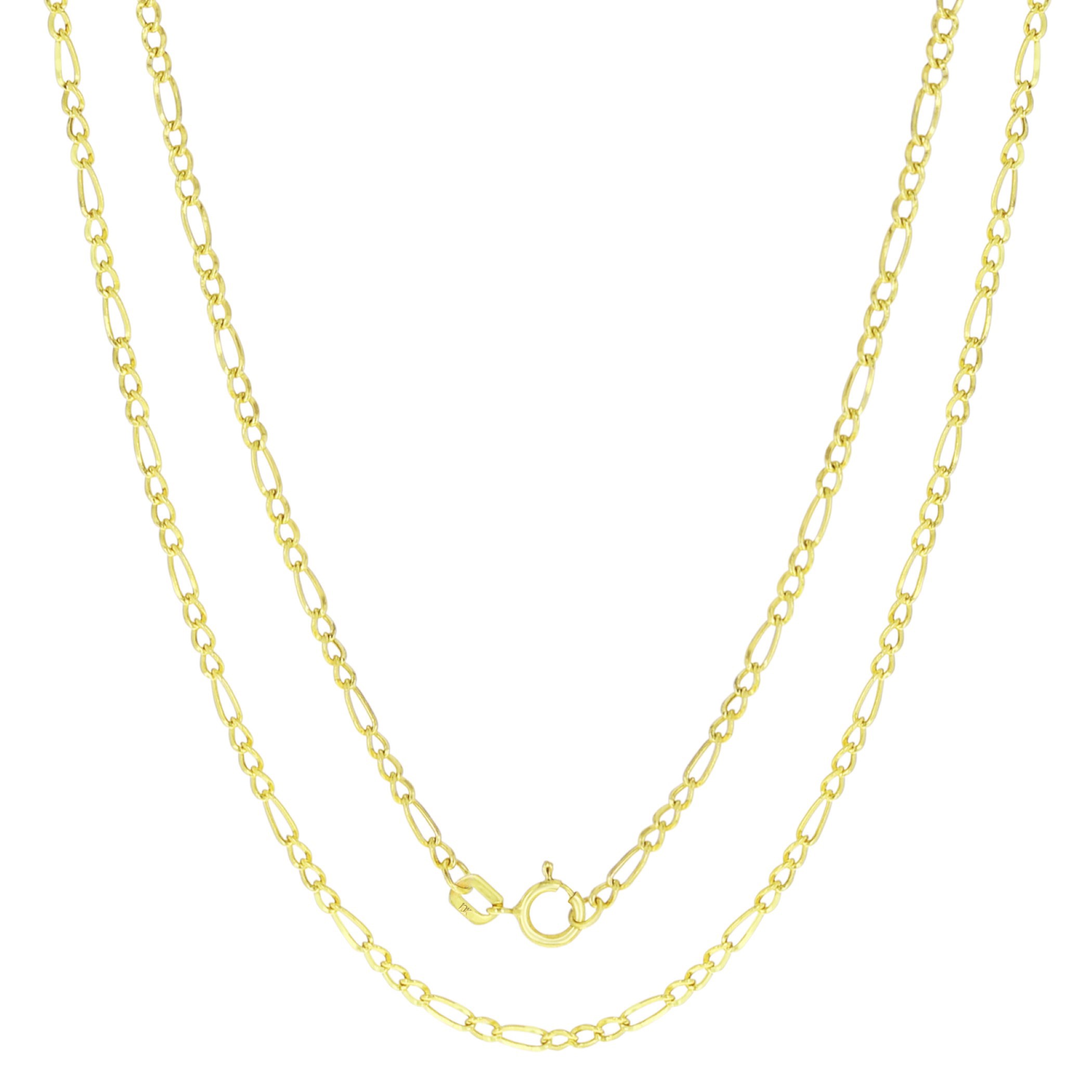 Brilliance Fine Jewelry 10K Yellow Gold Figaro Chain Necklace, 22