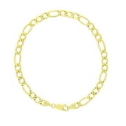 Nuragold 10k Yellow Gold 5.5mm Figaro Chain Link Bracelet, Mens Womens Jewelry 7" 7.5" 8" 8.5" 9"