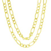 Nuragold 10k Yellow Gold 5.5mm Figaro Chain Link Pendant Necklace, Mens Womens Jewelry 16" - 30"