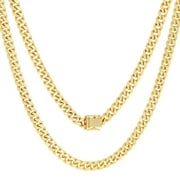 Nuragold 10k Real Yellow Gold Miami Cuban Link 5mm Chain Necklace (16"-30") Italian Jewelry for Men & Women