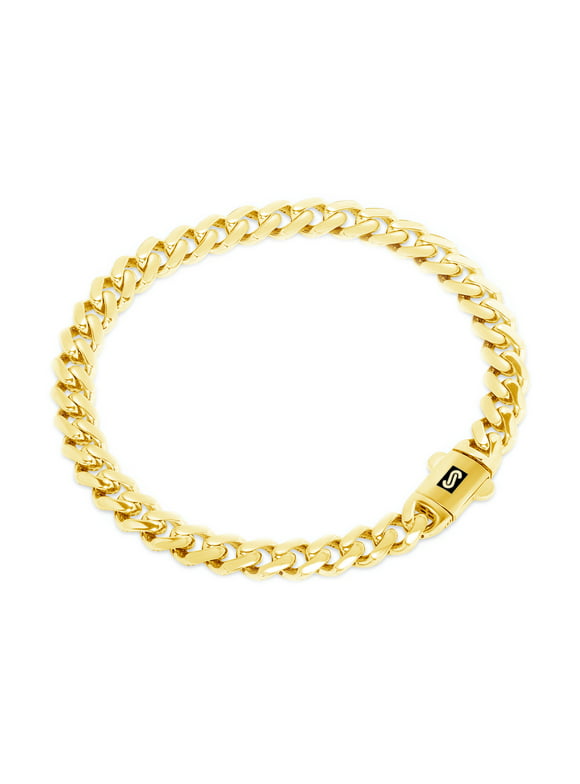 Nuragold 10k Yellow Gold 5mm Royal Monaco Miami Cuban Link Chain Bracelet, Mens Womens Fancy Box Clasp 6" 6.5" 7" 7.5" 8" 8.5" 9"