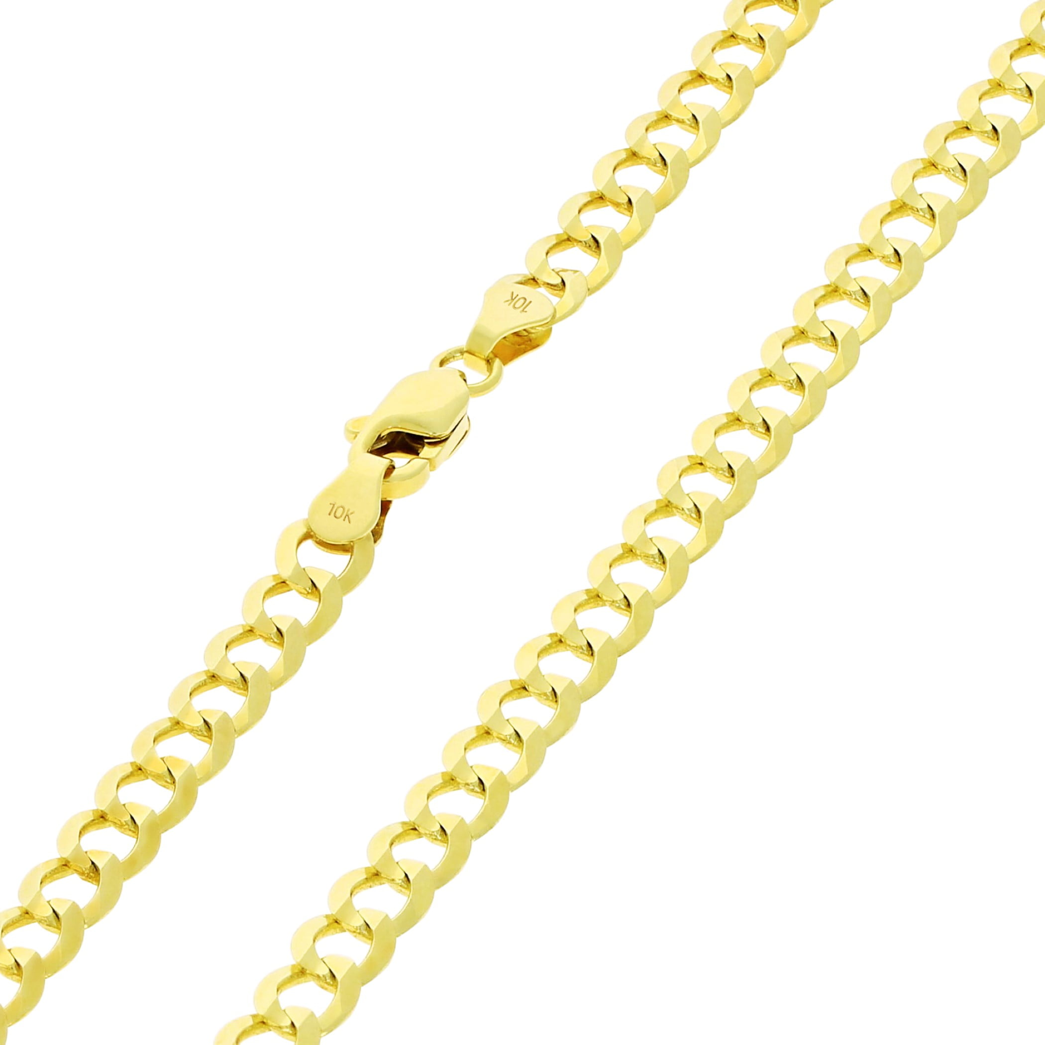 Nuragold 10k Yellow Gold 5mm Solid Cuban Curb Link Chain Pendant ...