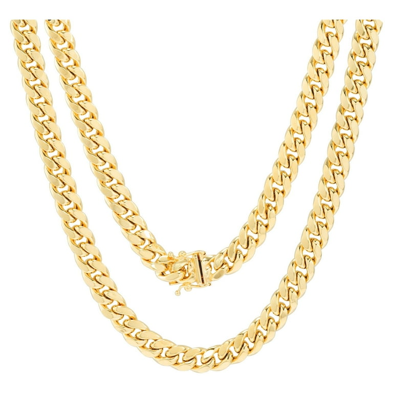 Nuragold 10k Yellow Gold 7.5mm Miami Cuban Link Chain Necklace Mens Womens Jewelry Box Clasp 16