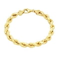 thumbnail image 1 of Nuragold 10k Yellow Gold 7mm Rope Chain Diamond Cut Bracelet (7"-9") Italian Jewelry for Men & Women, 1 of 11