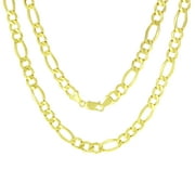 Nuragold 10k Yellow Gold 8mm Figaro Chain Link Necklace, Mens Jewelry 18" - 30"