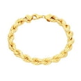 thumbnail image 1 of Nuragold 10k Yellow Gold 8mm Rope Chain Diamond Cut Bracelet (8"-9") Italian Jewelry for Men, 1 of 10