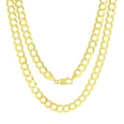 Nuragold 10k Yellow Gold 8mm Solid Cuban Curb Link Chain Necklace, Mens Jewelry Lobster Clasp 18" - 30"
