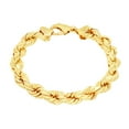 thumbnail image 1 of Nuragold 10k Yellow Gold 9mm Rope Chain Diamond Cut Bracelet (8"-9") Italian Jewelry for Men, 1 of 10