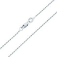 thumbnail image 1 of Nuragold 14K Real White Gold 1mm Solid Rope Chain Diamond Cut Necklace (16"-26") Italian Jewelry for Men & Women, 1 of 10