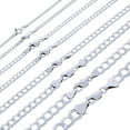 thumbnail image 1 of Nuragold 14K Real White Gold Solid Cuban Curb Link Chain Necklace 16"-30" (2mm-8mm) Italian Jewelry for Men & Women, 1 of 22