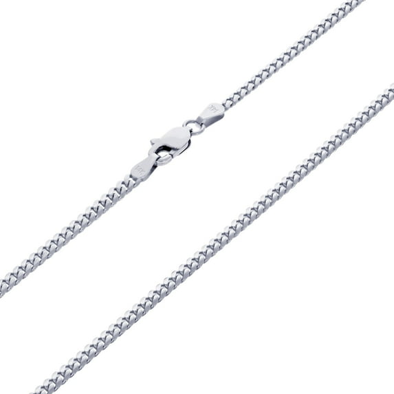 Nuragold 14K Real White Gold Solid Miami Cuban Link 2.7mm Chain Necklace (16"-30") Italian Jewelry for Men & Women