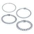 thumbnail image 1 of Nuragold 14K Real White Gold Solid Miami Cuban Link Chain Bracelet 7"-9" (2.7mm-7mm) Italian Jewelry for Men & Women, 1 of 17