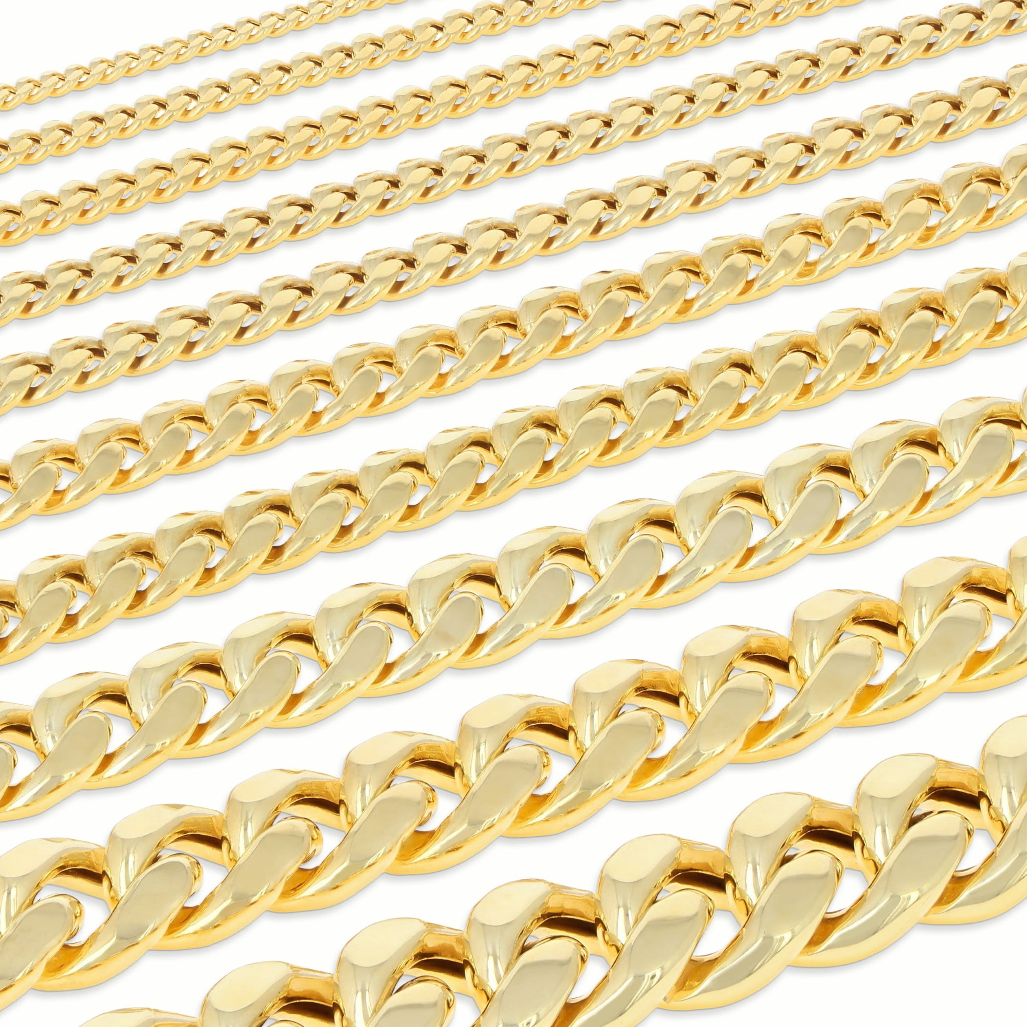 Nuragold 14K Real Yellow Gold Miami Cuban Lightweight Link Chain Bracelet 7"-9" (3mm-12.6mm) Italian Jewelry for Men & Women