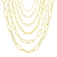 thumbnail image 1 of Nuragold 14K Real Yellow Gold Paperclip Chain Elongated Cable Link Necklace 16"-24" (2mm-7mm) Italian Jewelry for Men & Women, 1 of 11