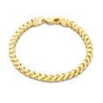 thumbnail image 1 of Nuragold 14K Real Yellow Gold Solid Franco Diamond Cut Chain Bracelet 7"-9" (1.1mm-6mm) Italian Jewelry for Men & Women, 1 of 10